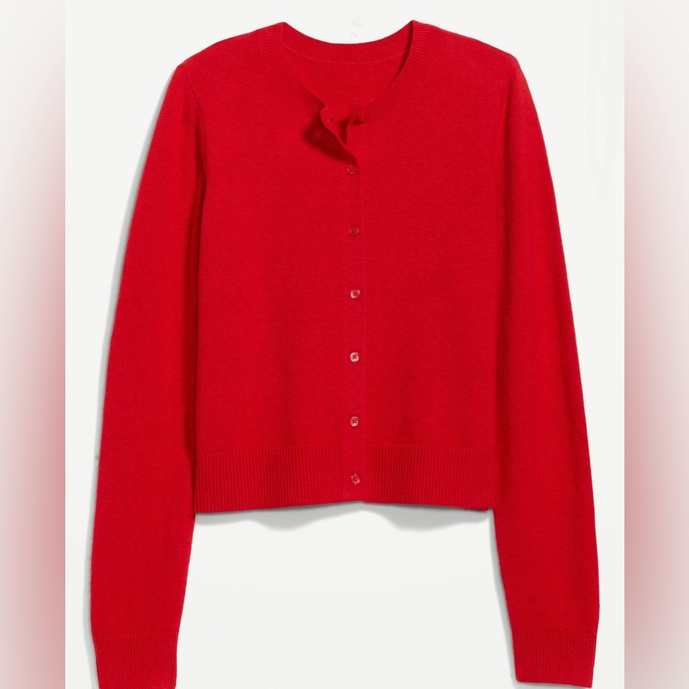 SoSoft Old Navy Red Cropped Cardigan Sweater